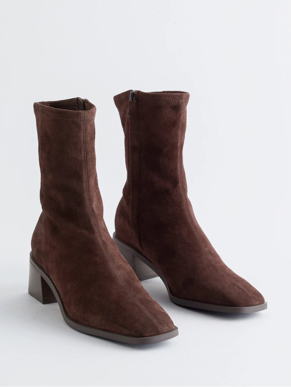 & Other Stories Brown Suede Sock Boots
